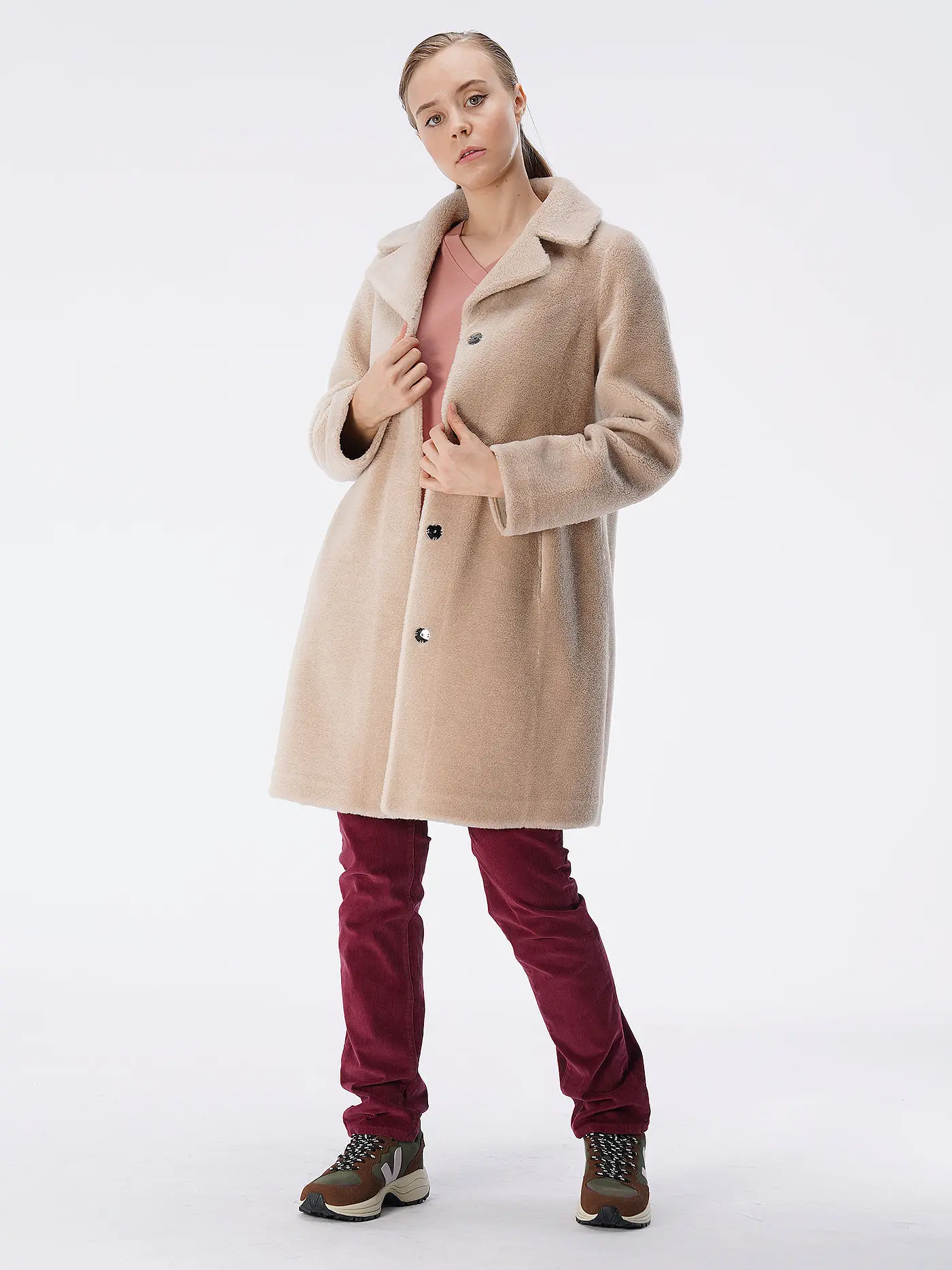 OAKWOOD | Wendemantel in Felloptik LIILY | beige